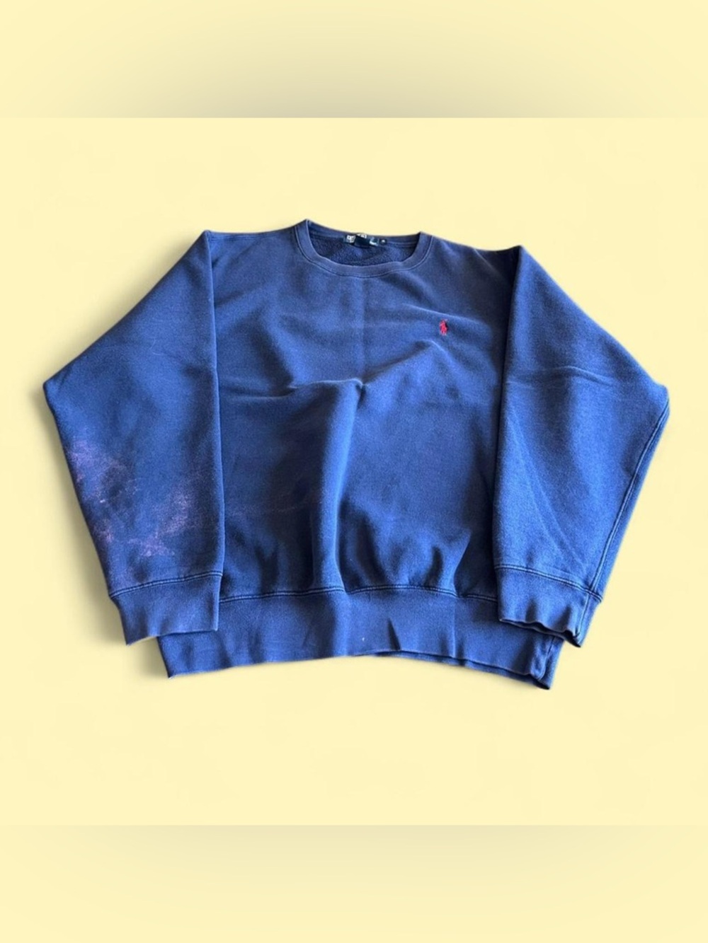 Vintage Polo Ralph Lauren Sweatshirt Navy Red Pony Fleece M USA